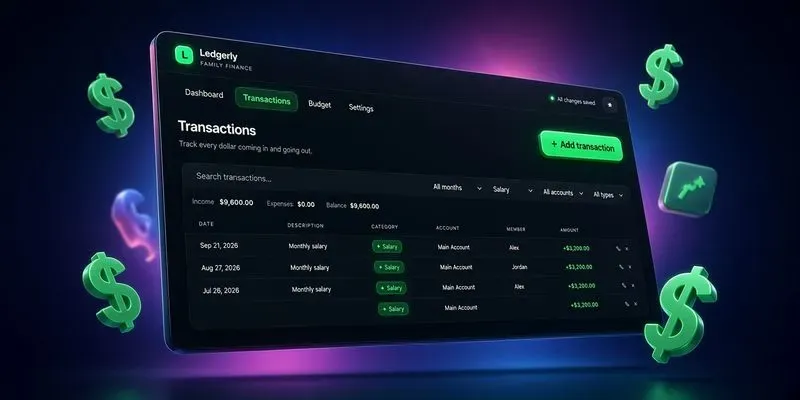 Ledgerly Family Finance Dashboard