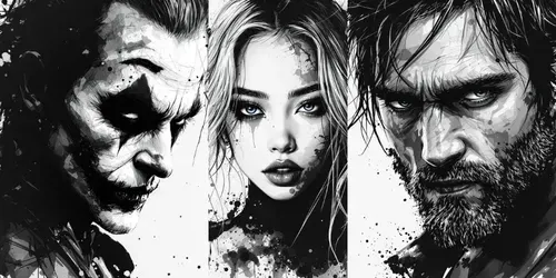 Dark Ink Character Portraits generated by flux