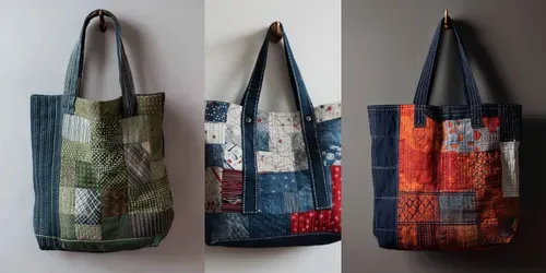 Patchwork Tote Bags generated by midjourney