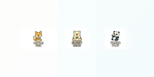 Cute Vector Animal Logos generated by gemini-image