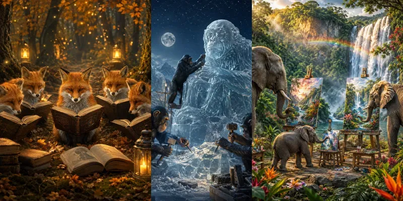 Surreal Animal Gatherings generated by undefined