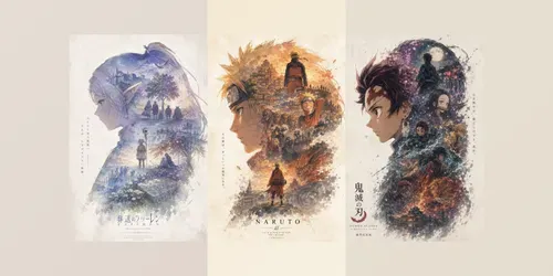Cinematic Anime Silhouette Posters generated by chatgpt-image