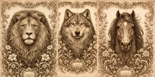 Vintage Archival Animal Engravings generated by chatgpt-image