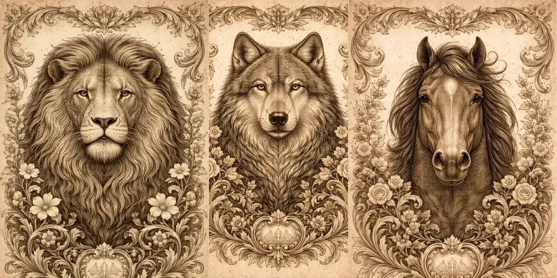 Vintage Archival Animal Engravings generated by undefined