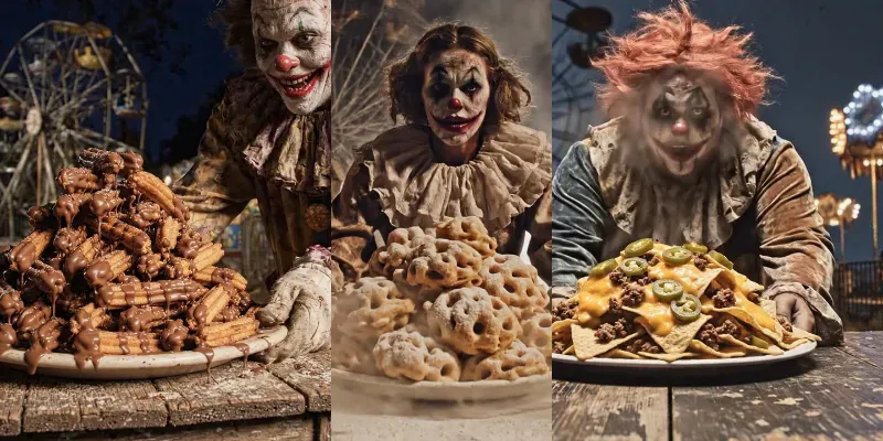 Scary Clowns And Carnival Food generated by undefined