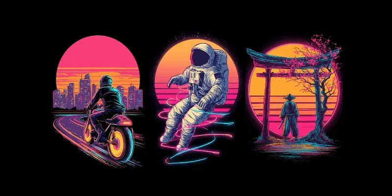 Retro Neon Poster Collections generated by undefined