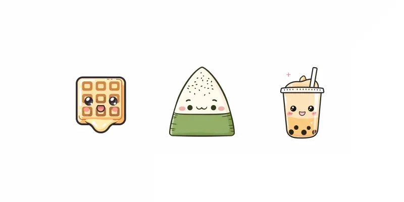 Cute Kawaii Flat Vector Stickers generated by undefined