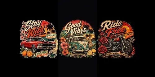 Retro Happy Ride Tshirts generated by chatgpt-image