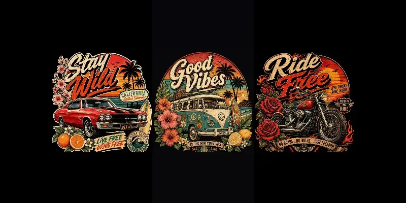 Retro Happy Ride Tshirt Prompt Pack generated by undefined