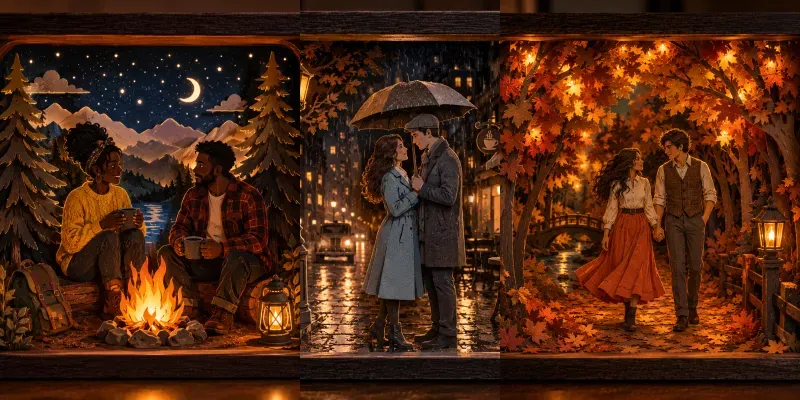 Aesthetic Couple Diorama Lightbox Art generated by undefined