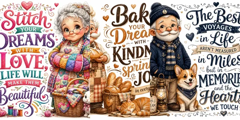 Cozy Wisdom Grandma Quotes generated by undefined