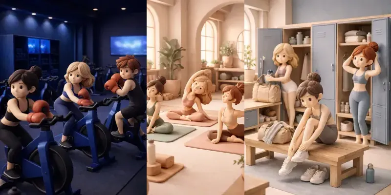 Elegant Claymation Gym Dioramas generated by undefined