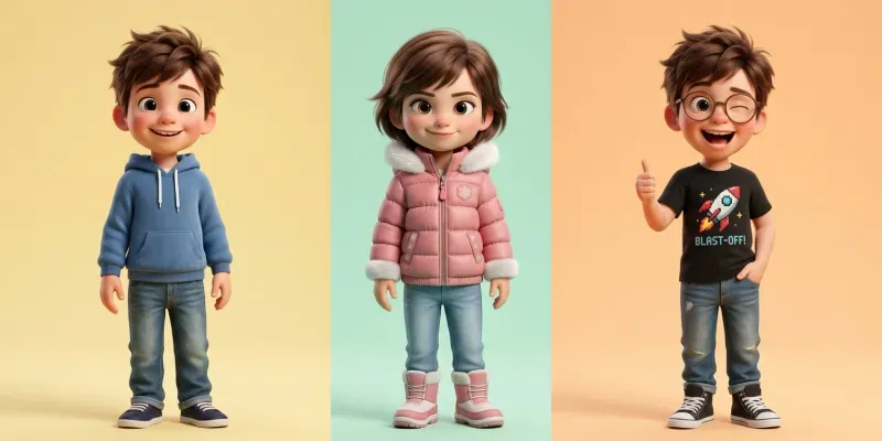 Cute 3d Animated Characters For Social Media generated by undefined