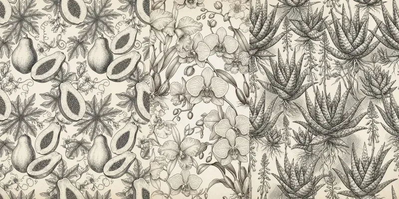 19th Century Engraved Seamless Patterns generated by undefined