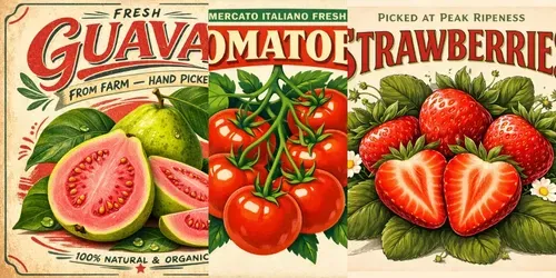 Vintage Fruit Market Posters generated by chatgpt-image
