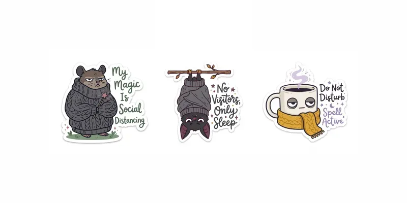 Cozy Introvert Sticker Packs generated by undefined