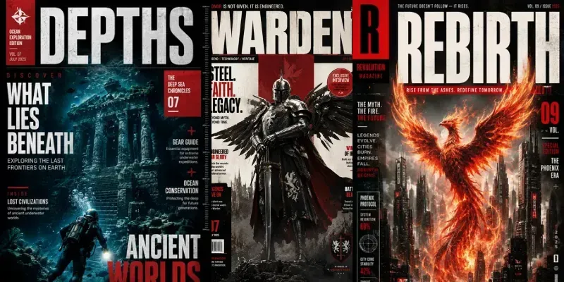Editorial Magazine Graphics generated by undefined