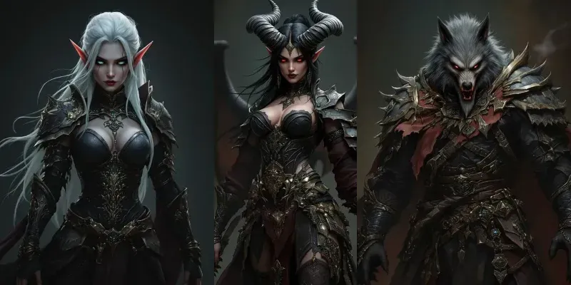 Dark Fantasy Game Concept Art Characters generated by undefined