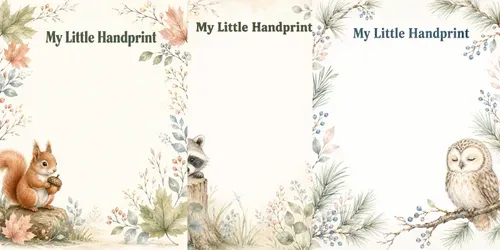 Woodland Baby Handprint Keepsakes generated by chatgpt-image