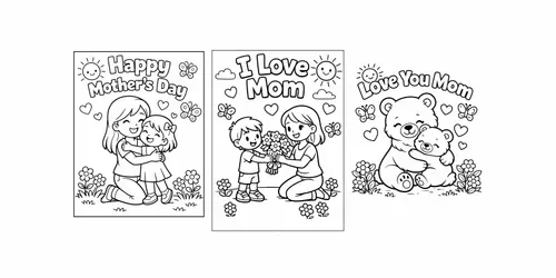 Cute Mothers Day Coloring Pages generated by chatgpt-image