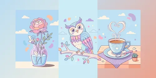 Pastel Pop Vector Illustrations generated by gemini-image