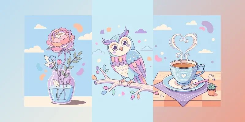 Pastel Pop Vector Illustrations generated by undefined