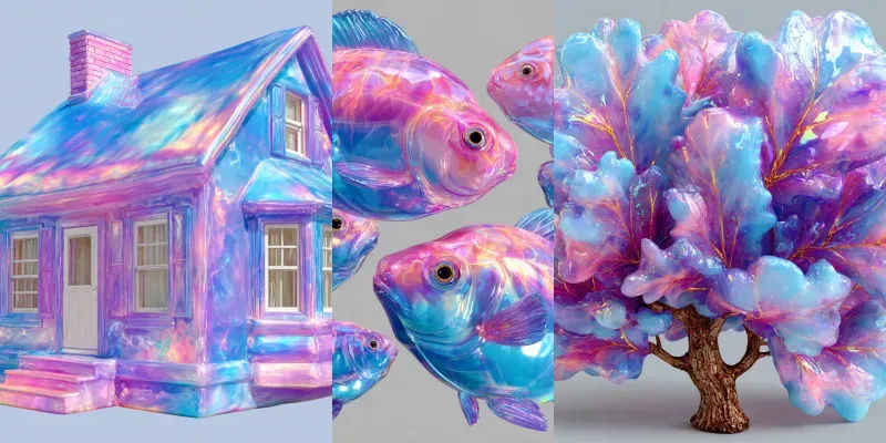3D Holographic Iridescent Pastel Glosses generated by undefined