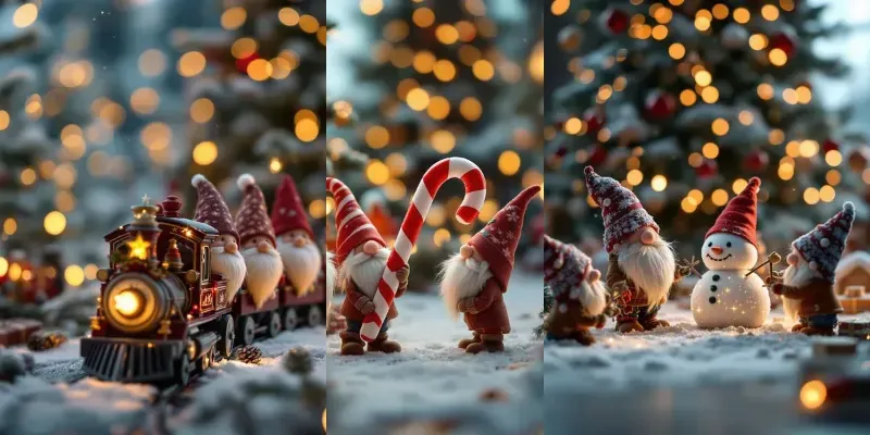 Christmas Gnomes Magical Holiday Scenes generated by undefined