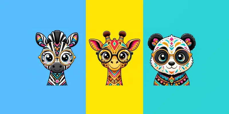 Cute Nerdy Animal Portraits generated by undefined
