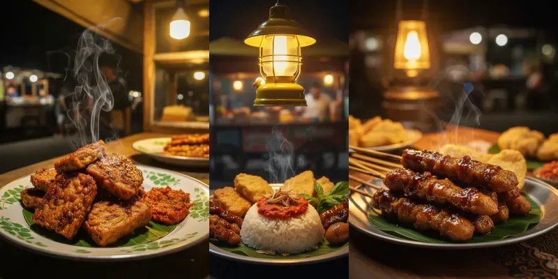Indonesian Angkringan Night Food Photos generated by undefined