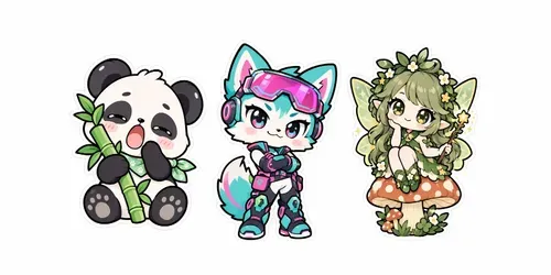 Kawaii Diecut Character Stickers generated by chatgpt-image