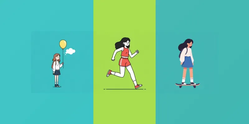 Vibrant Teen Line Art Characters generated by undefined