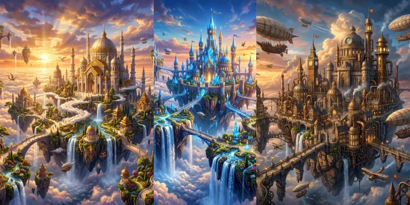 Fantasy Floating Island Kingdom Creators generated by undefined