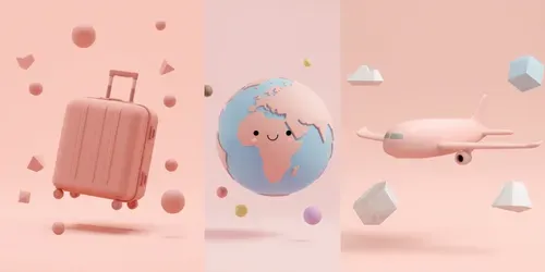 3D Minimalist Clay Travel App Icons generated by leonardo