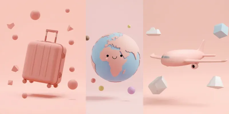3D Minimalist Clay Travel App Icons generated by undefined
