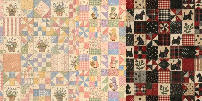 Cheater Quilt Seamless Patterns generated by undefined