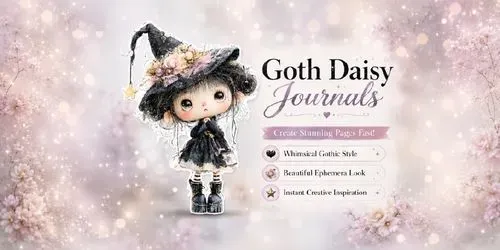 Goth Daisy Girl Junk Journals generated by midjourney
