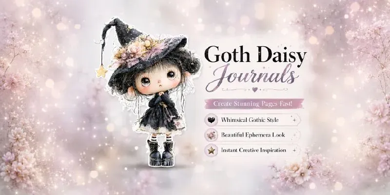 Goth Daisy Girl Junk Journals generated by undefined