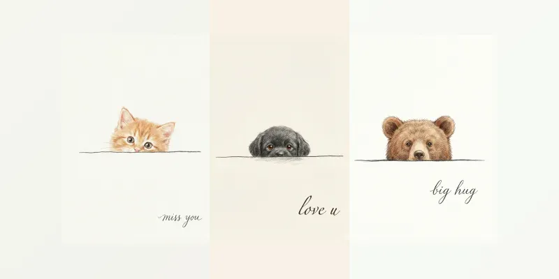 Minimalist Peekaboo Animal Illustrations generated by undefined
