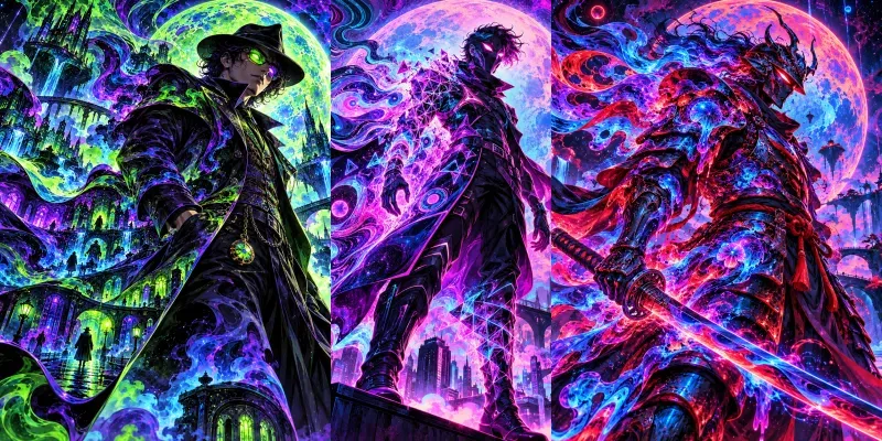 Psychedelic Neon Hero Art