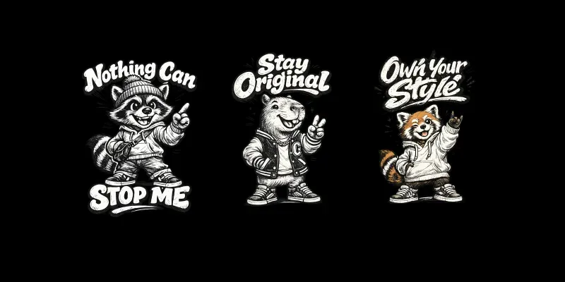 Retro Streetwear Mascot Tshirt Designs generated by undefined