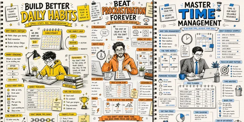 Handdrawn Habit Systems Posters generated by undefined