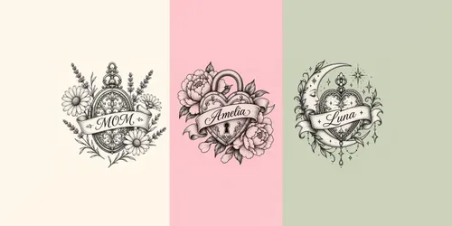 Minimalist Vintage Locket Tattoo Cliparts generated by chatgpt-image