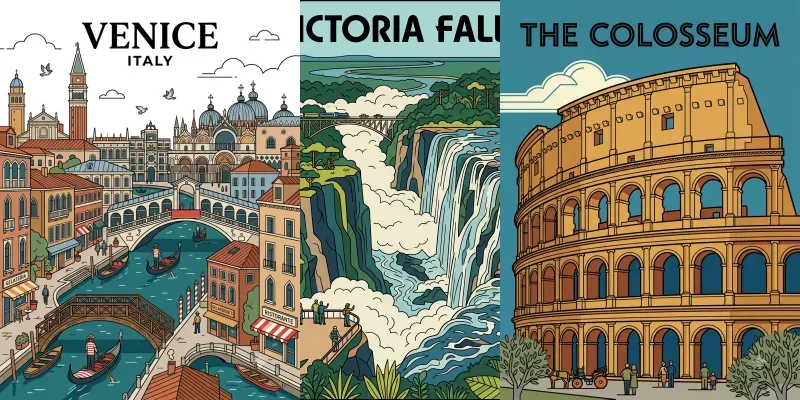 Modern Vintage Travel Posters generated by undefined