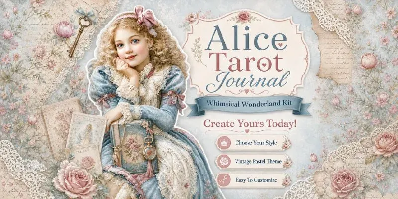 Alice In Tarot Wonderland Junk Journals generated by undefined