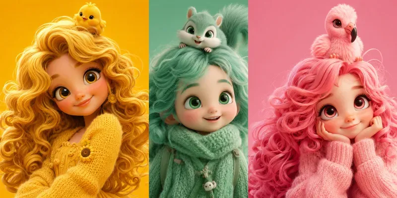 Whimsical Color Muse Portraits generated by undefined