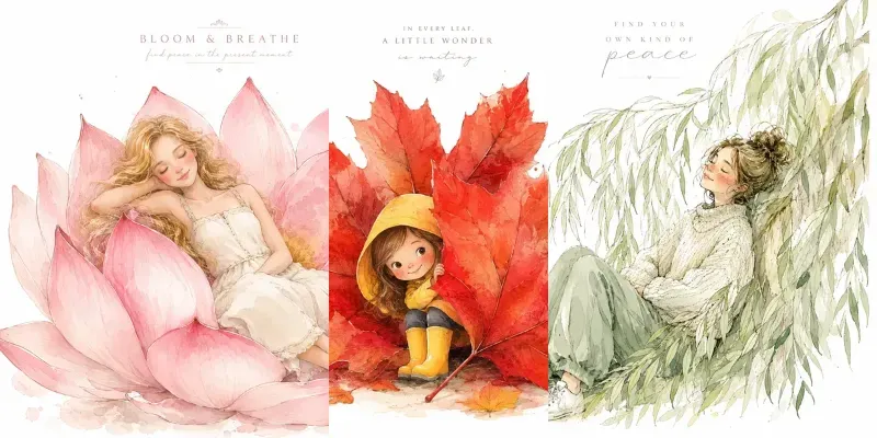 Watercolor Botanical Portraits generated by undefined