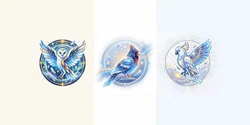 Modern Glowing Bird Emblems generated by gemini-image