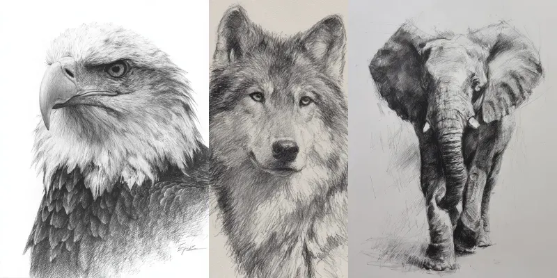 Wildlife Pencil Sketch Animal Art generated by undefined