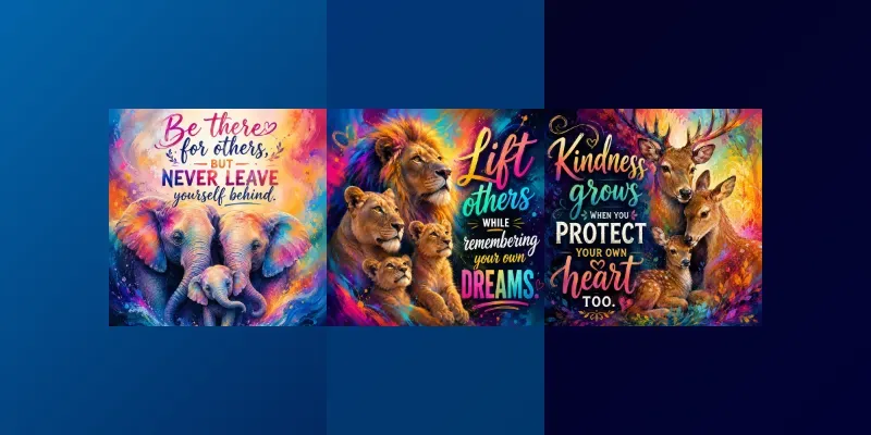 Colorful Animal Quote Posters generated by undefined